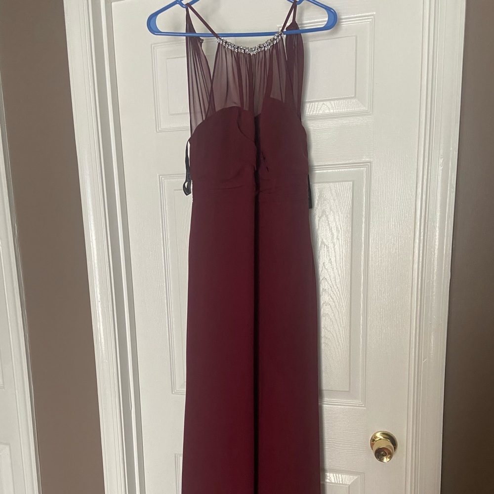 alfred angelo burgundy bridesmaid dress